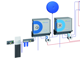 Diagram of the DRAABE water treatment for air humidification
